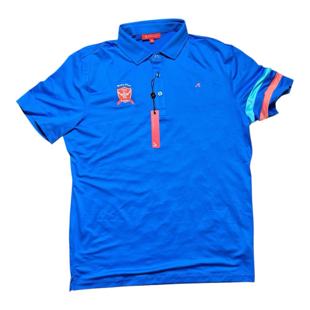 NWT Redvanly Heyward Polo Marine Blue Men's M Embroidered Victor‎ Green